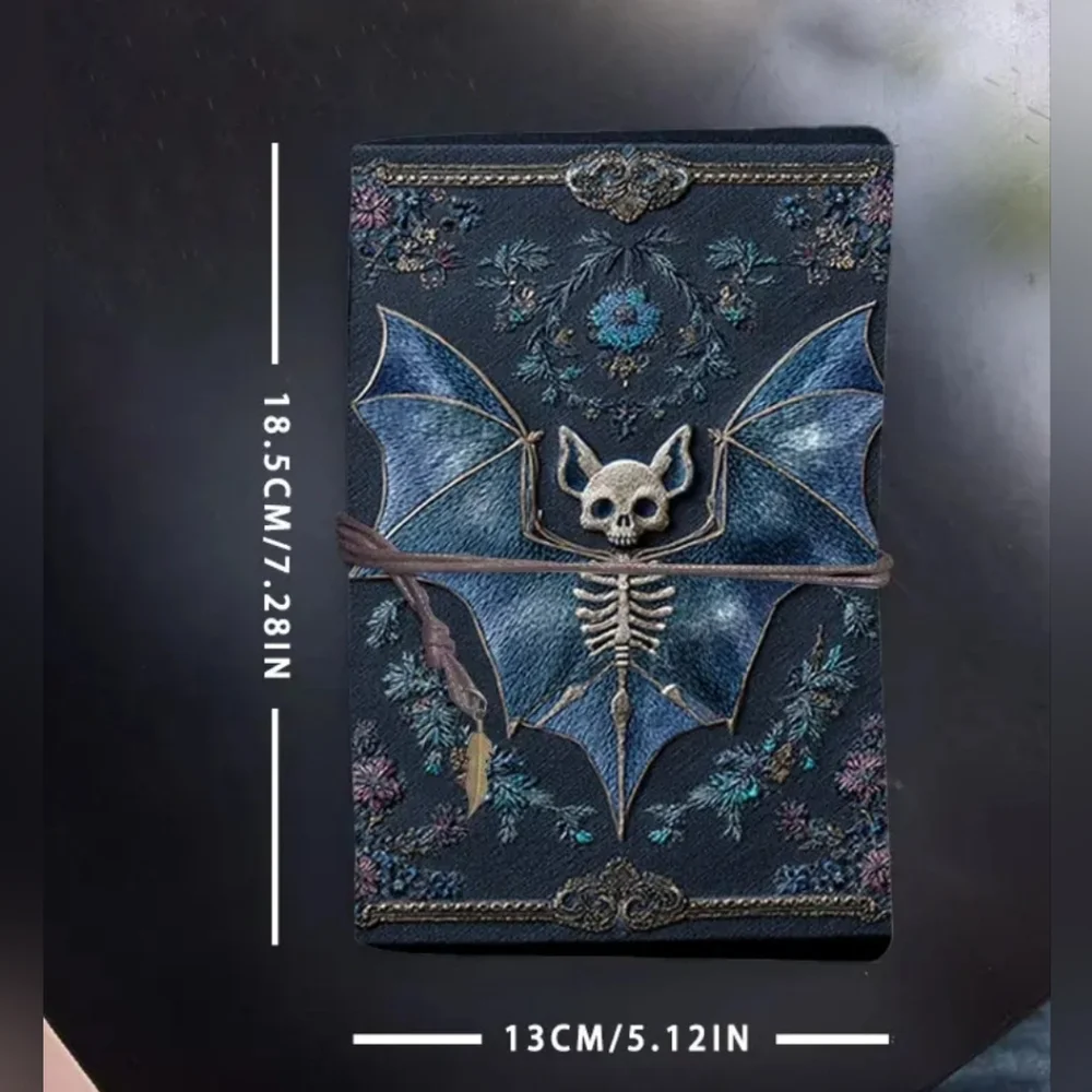 Gothic Blue Bat Skeleton Journal - Picture 4 of 4